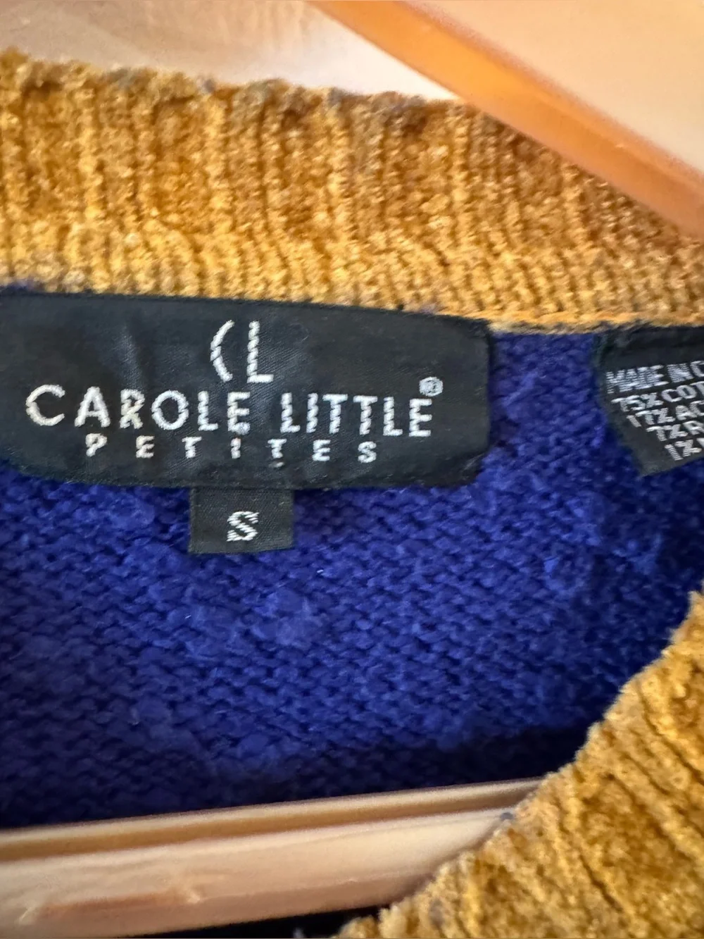 Vintage Rare CAROLE LITTLE Embellished Sweater Multi-Color Petites Small Baroque